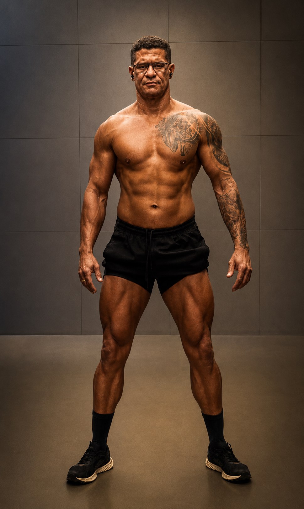 Subtenente Anderson Aurélio em retrato de corpo inteiro